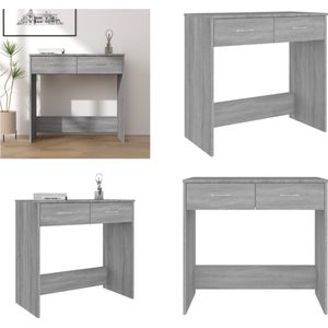 vidaXL Bureau 80x40x75 cm bewerkt hout grijs sonoma eikenkleurig - Bureau - Bureaus - Schrijftafel - Buro