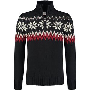 Dale of Norway Myking Sweater - Trui - Heren Black / Raspberry / Off White L
