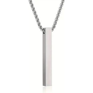 Livano Ketting - Heren - Staal - Nep zilver - Met Hanger - Zilver