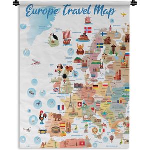 Wandkleed Kleurrijke kaart Europa - Vector EUROPE MAP http://legacylibutexasedu/maps/europe/europe_ref_2012pdf Wandkleed katoen 120x160 cm - Wandtapijt met foto XXL / Groot formaat!