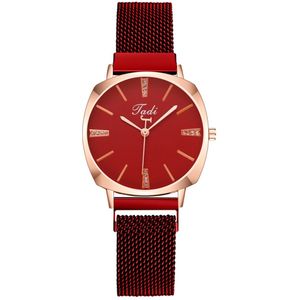 Hidzo Horloge Jadi - Rond - Vrouwen - Analoog - Ø 37 mm - Rood/RosØ - Inclusief Horloge Doosje