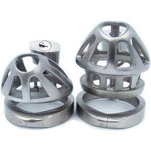 BON4Mplussmall Hinged Optimal Male Chastity Package in Stainless Steel Optimaal RVS Kuisheidskooi Set