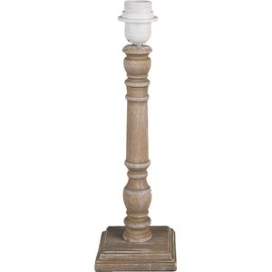 HAES DECO - Lampenvoet - Formaat Ø 12x39 cm, kleur Bruin, gemaakt van Hout voor Fitting E27/max 1x40W - Lampvoet, Tafellamp