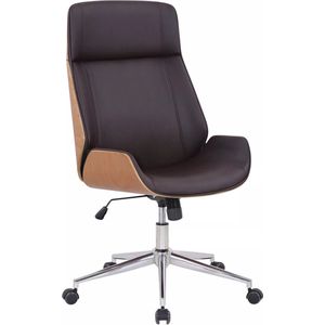 In And OutdoorMatch Premium bureaustoel Deondre - Bruin kunstleer - Hoogte verstelbaar 44 - 52 cm - Ergonomisch - Luxe