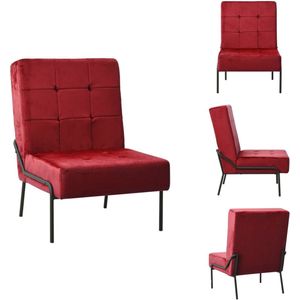 vidaXL Relaxstoel - Relaxstoelen - Fauteuil - Fauteuils - Relaxstoel 65x79x87 cm fluweel wijnrood