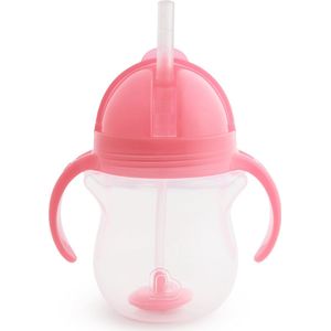 Munchkin Tip & Sip Antilek Rietjesbeker - Drinkbeker met Rietje - Vaatwasserbestendig - Vanaf 6 maanden - 207ml - Roze