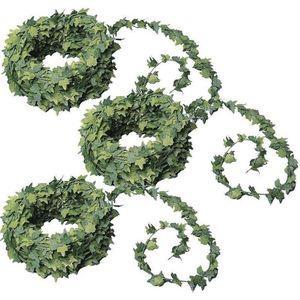 3x Mini klimop kunstplant guirlande 7,5 meter - Urban jungle - Botanisch thema decoratie slingers bruiloft/themafeest