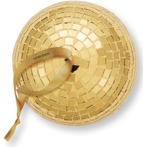 VTwonen kerstbal - Mozaïek - kerstversiering - goud - set van 2 Ø8cm
