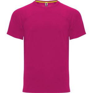 Fuchsia unisex snel drogend Premium sportshirt korte mouwen 'Monaco' merk Roly maat L