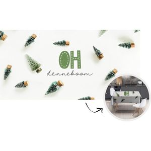 Tafelkleed - Tafellaken - 300x150 cm - Winter - Wit - Dennenboom - Binnen en Buiten
