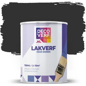 Decoverf lakverf nachtzwart, 750ml