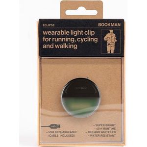 Bookman Eclipse Fietsverlichting - LED Voorlicht / Achterlicht - Oplaadbaar via USB - Compact Design - Waterproof - Zwart