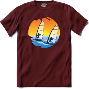 Wind Zeilen | Wind zeilen - Boot - Zeilboot - T-Shirt - Unisex - Burgundy - Maat XXL