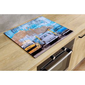 Inductiebeschermer - Vintage Cars - 60x52 cm - Inductiebeschermer - Inductie Afdekplaat Kookplaat - Inductie Mat - Anti-Slip - Keuken Decoratie - Keuken Accessoires