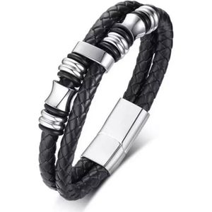 Haymer Sieraden Lowel Armband Voor Mannen Zilver 22 cm HJ2022021BLK22