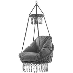 Vivere Polyester Macrame Deluxe stoel - Fog Grey