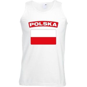 Singlet shirt/ tanktop Poolse vlag wit heren M