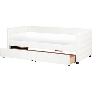 MARRAY - Slaapbank - Gebroken wit - 90 x 200 cm - Fluweel