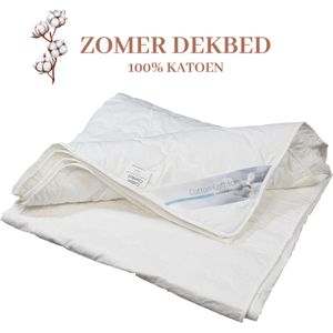 Droomtextiel Zomer dekbed 100% Percale Katoen Lite-Jumeaux 240x220 cm Extra Lang - Verkoelend Zomerdekbed - Duurzaam - Hoogwaardige Katoen