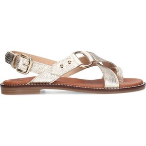 Manfield - Dames - Gouden leren sandalen - Maat 37