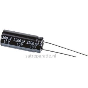 Set van 2 condensatoren Panasonic 2200uF / 10Volt | 10x25mm | Levensduur 10000 uur