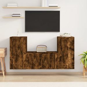 vidaXL Klassieke televisiekastenset - Gerookt eiken - 80 x 34.5 x 40 cm / 40 x 34.5 x 80 cm - Kast