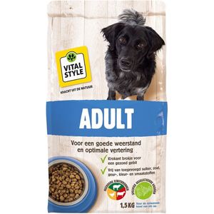 VITALstyle Hond Adult - Hondenbrokken - Alles Voor Een Vitale Hond - Met o.a. Paardenbloemwortel & Citroenmelisse - 1,5 kg