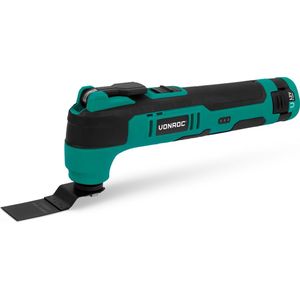 VONROC Accu Multitool 12V – met schraapmes, invalzaagblad, schuurzool en schuurpapier - Incl. Accu en usb-c kabel