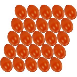 25x stuks donker oranje hobby knutselen eieren van plastic 4.5 cm - Pasen decoraties - Zelf decoreren