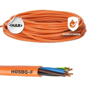 10 meter Lapp 00136033 ÖLFLEX 550 P/H05BQ-F 5x0,75 mm² aansluitkabel met aardgeleider I voor bouwmachines, handbediende elektrische apparaten en landbouwtechniek I PUR aansluitkabel 5G0,75 mm2 oranje
