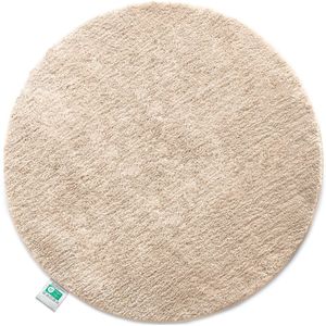 FLOORDIREKT Sky Badmat - Ronde Baddeken - Dichte, Pluizige Feel-Good Factor voor je huis - Antislip & Wasbare - Getest op Schadelijke Stoffen - Diameter : 120 cm - Beige