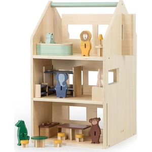 Trixie - Houten speelhuis met Accessoires - Poppenhuis