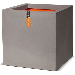 Capi Europe - Bloempot vierkant Smooth NL - 30x30x30 grijs - Opening Ø24 - Voor binnen en buiten - Levenslang garantie - Breukbestendig - 100% Recyclebaar - KGR902