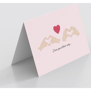 Valentijnskaart | Fotofabriek Valentijn kaart A5 liggend | 1x Wenskaart liefde | Wenskaart Valentijn | Valentijn cadeautje voor hem | Valentijn cadeautje voor haar | Valentijn decoratie | Fingerhearts