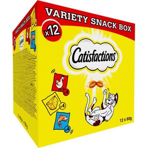 Catisfactions - Megabox - Kattensnoepjes- Kip & Kaas & Zalm - 12 x 60g