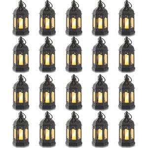 Set van 20 Mini-Lantaarns met LED Kaarsen voor Decoratie - Perfect voor Halloween, Kerstmis en Bruiloften