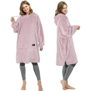 Hoodiedeken, Sherpa Extra Grote Fleecehoodie, / ochtendjas, Comfort Badjas voor dames en heren, wollig, Winter deken - Fleece dekentje - Hoodie Blanket