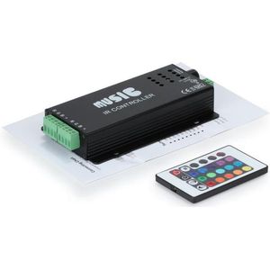 Zwarte 12V 24-toetsen RGB Muziek LED Controller Geluidssensor