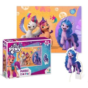 DODO Toys - My Little Pony Puzzel 2-in-1 met Izzy Speelfiguur 4+ - 60 stukjes - 23x32 cm - My Little Pony Speelgoed 3-4-5 jaar-Kinderpuzzel 4 jaar