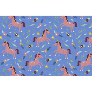 Mat, Vloermat, Vloerkleed, Tapijt, Kind - Kinderkamer Unicorn - Wasbaar - Antislip - 175 x 115 cm