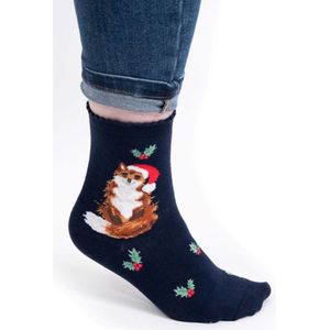 Wrendale kerstsokken - 'Festive Fox' Fox Socks - Sokken Vos