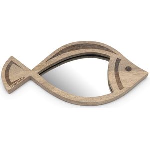 Riviera Maison Wandspiegel Vis hout 35 cm lang - Serena Fish kleine decoratieve spiegel