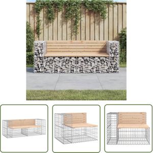 The Living Store Tuinbank schanskorfontwerp 184x71x65,5 cm massief grenenhout - Tuinbank - Bank - Houten Bank - Grenenhouten Bank - Buitendrank