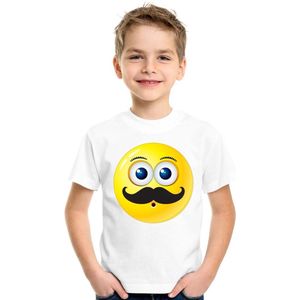 emoticon/ emoticon t-shirt snor wit kinderen 134/140