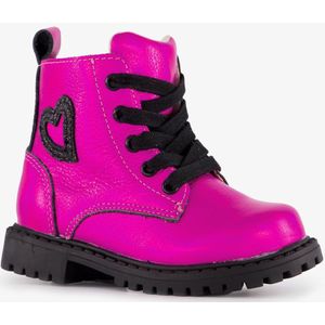 TwoDay leren meisjes veterboots roze - Maat 25