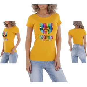 Glo-story t-shirt regenboog kleuren beer L