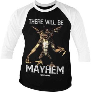 Gremlins Raglan top -2XL- There Will Be Mayhem Zwart/Wit