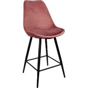 Lucy’s Living Luxe Barkruk LEAVE ME Roze – 104 x 54,5 x 47 cm - Barkrukken  - Barstoel Kruk - Barstoelen met rugleuning – Keukenstoel – stoelen - meubels