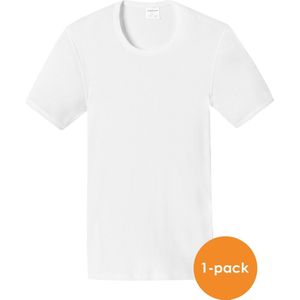 SCHIESSER Essentials T-shirt (1-pack) - Doppelribb met O-hals - wit - Maat: 3XL