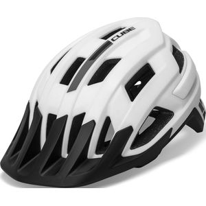 CUBE Fietshelm Rook - Mountainbikehelm - 18 Ventilatiegaten - 180+ fit-systeem - EPS Double In-Mould - 52-57 cm - M - Zwart/Wit